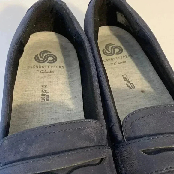 Clarks Cloud Steppers Blue Ayla Form Slip on Comfort Penny Loafer Size 8M - Picture 5 of 7